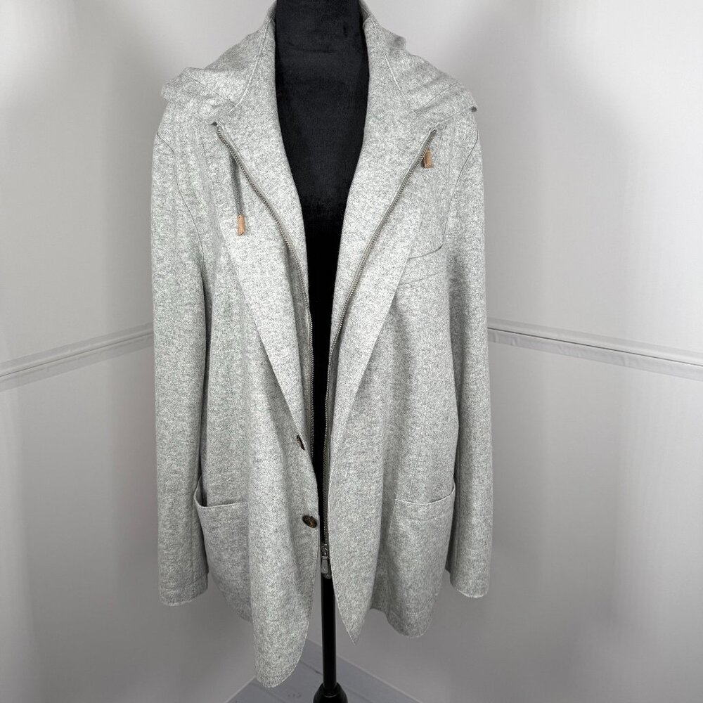 Eleventy Grey Hooded Blazer Jacket Mens IT 60 (US 50)